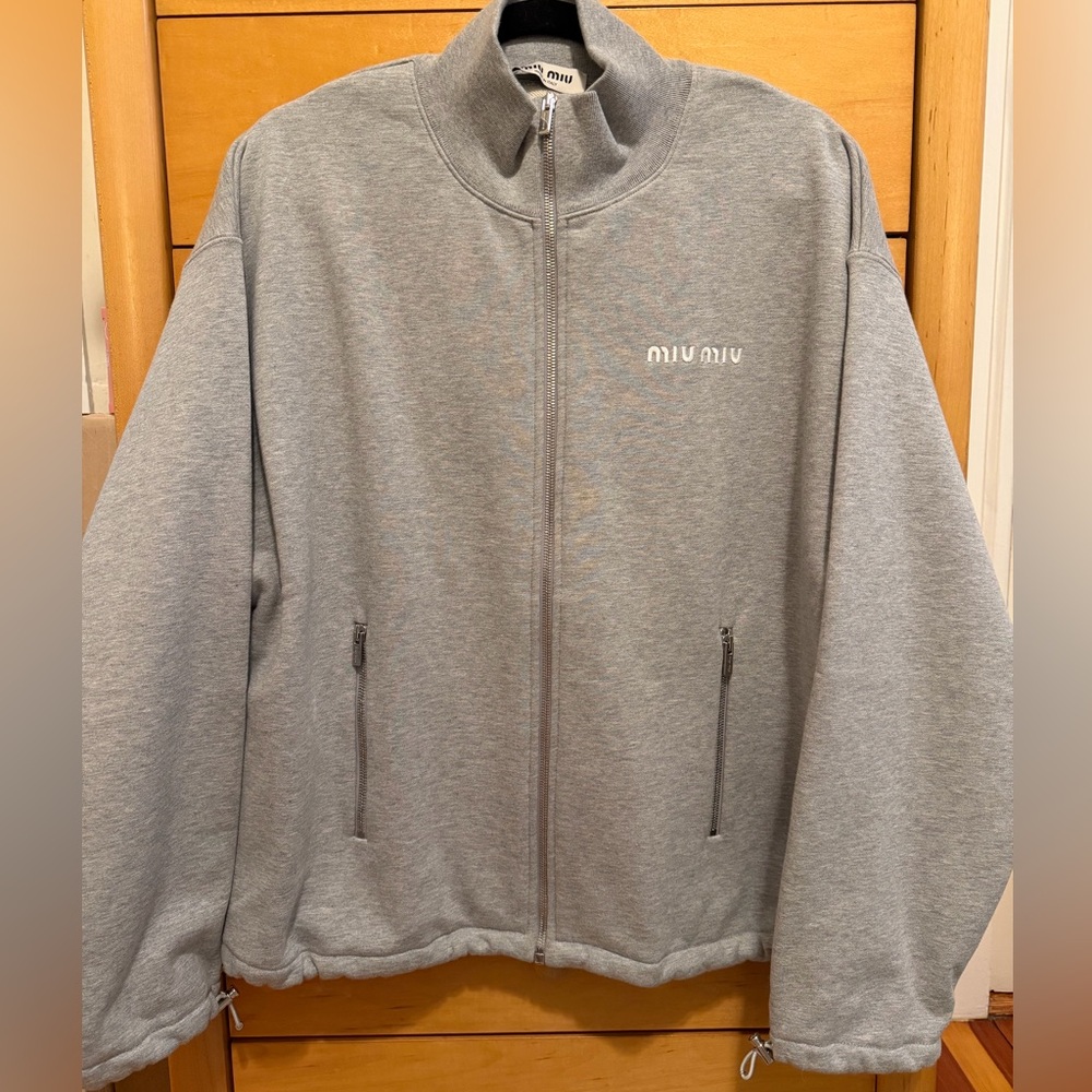 Miu Miu Cotton fleece zipper sweatshirt xs - Picture 2 of 11